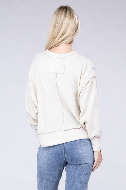 Women Brushed Melange Hacci Oversized Sweater | Zarnesh