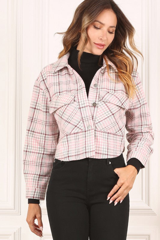 Women’s Plaid Crop Jacket | Zarnesh