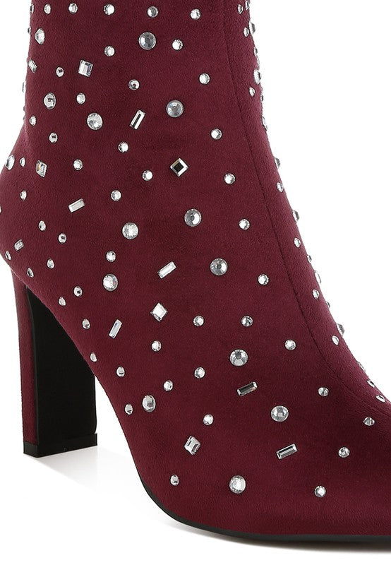 Women’s Sakura Diamante Embellished Microfiber Boots | Zarnesh