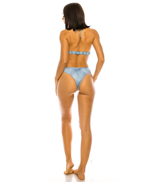 Women's Two-Piece Denim Bikini Set zarnesh.com