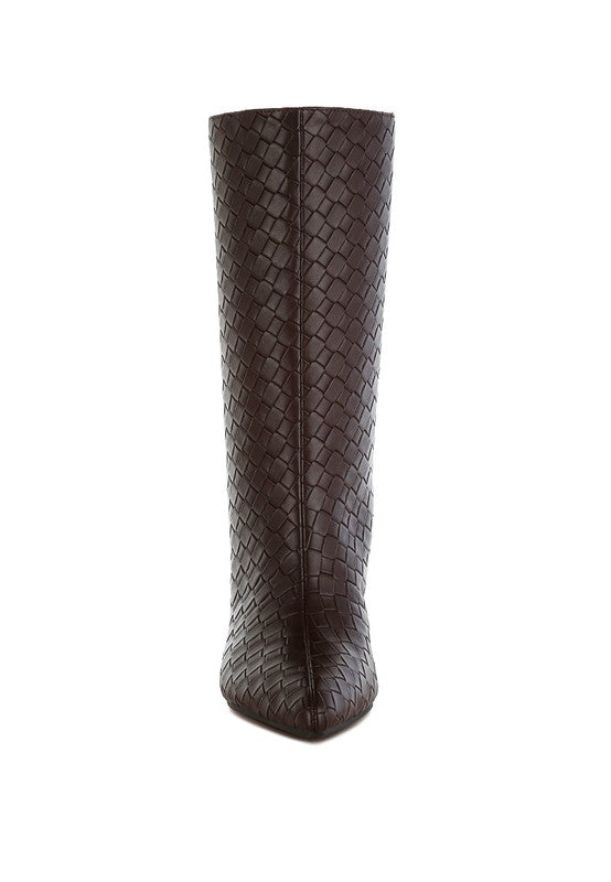 Women’s Mentha Woven Faux Leather Boots | Zarnesh