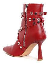 Women’s Jaunts Eyelets & Studs Harness Ankle Boots | Zarnesh