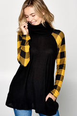 Women Mixed Turtle Neck Tunic Top | Zarnesh