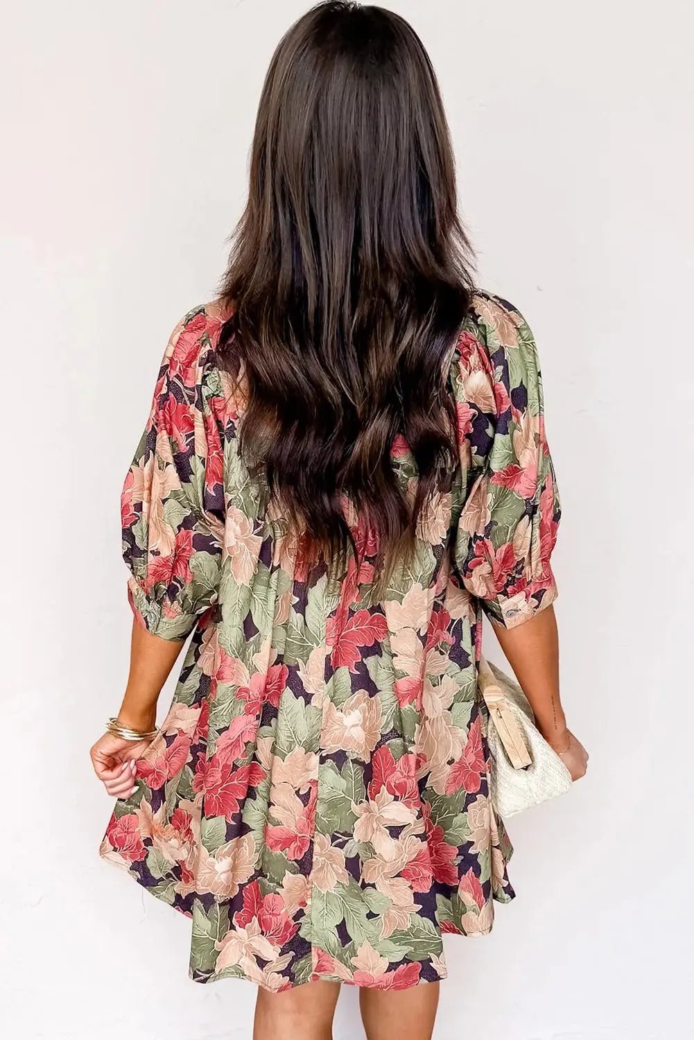 Annika Floral Half Sleeve Babydoll Mini Dress | Zarnesh