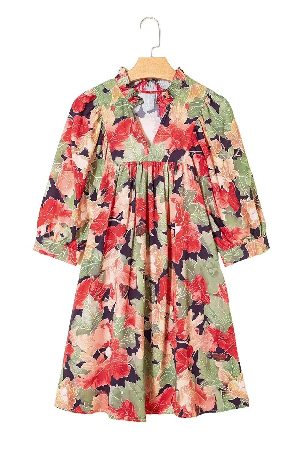 Annika Floral Half Sleeve Babydoll Mini Dress | Zarnesh