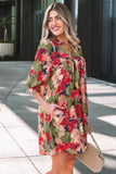 Annika Floral Half Sleeve Babydoll Mini Dress | Zarnesh