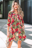 Annika Floral Half Sleeve Babydoll Mini Dress | Zarnesh