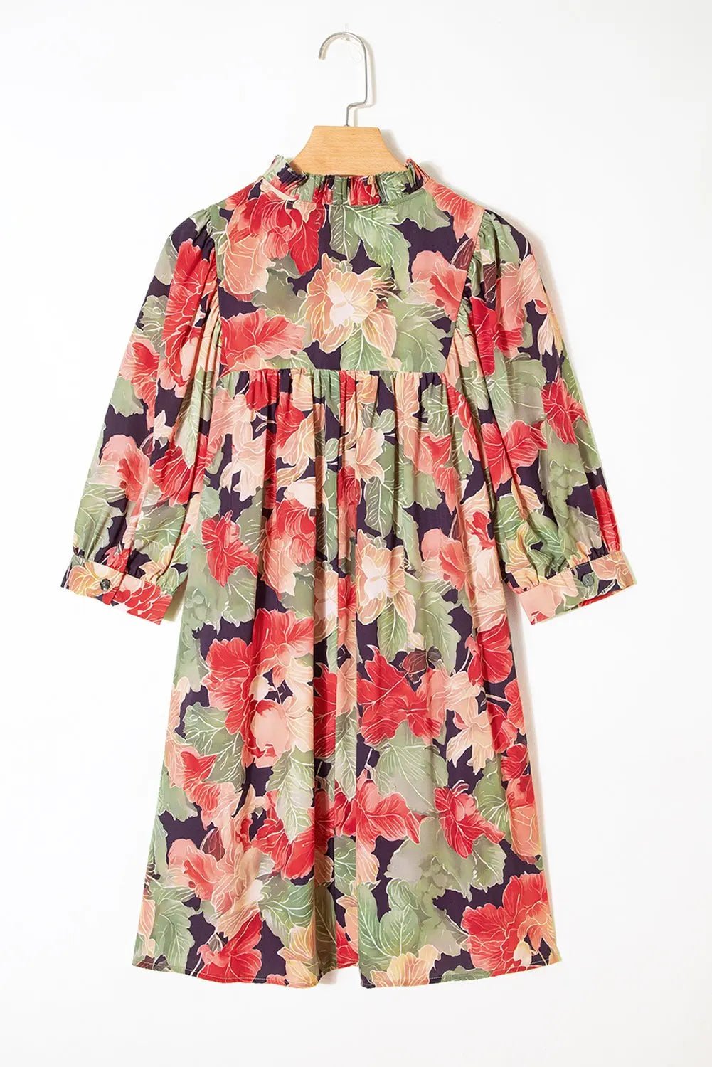 Annika Floral Half Sleeve Babydoll Mini Dress | Zarnesh