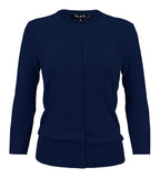 Women Crewneck Button Down Front Knit Cardigan Sweater Zarnesh