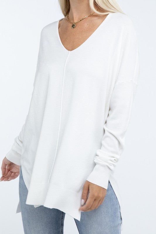 Women’s Hi-Low Hem Front Seam Sweater | Zarnesh