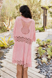 Women's Crochet Open Patch Longline Kimono | Zarnesh