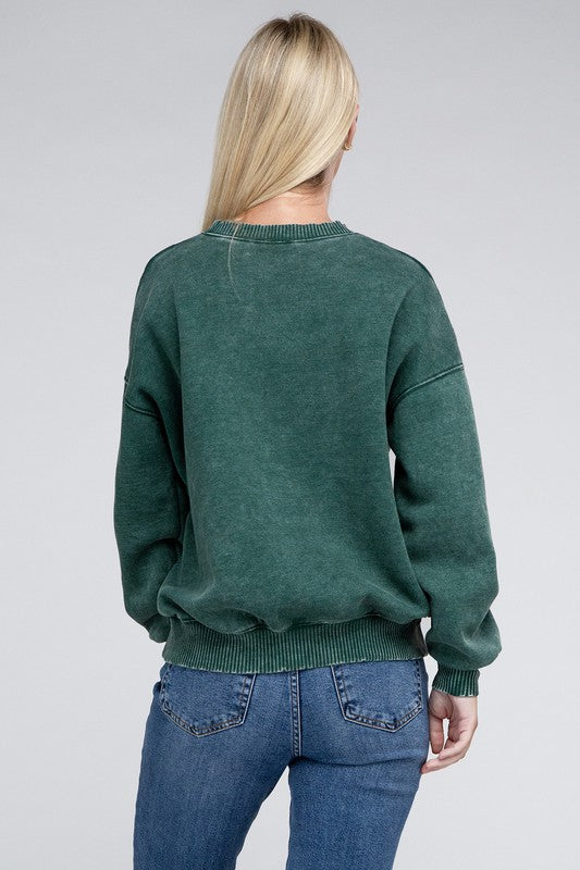 Women's Acid Wash Fleece Oversized Pullover | Zarnesh