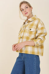 Women Plaid Short Shacket With Pockets | Zarnesh