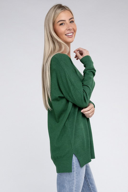 Women's Garment Dyed Front Seam Sweater | Zarnesh