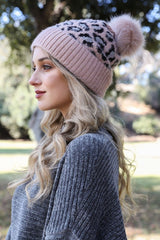 Women Leopard Knit Beanie | Zarnesh