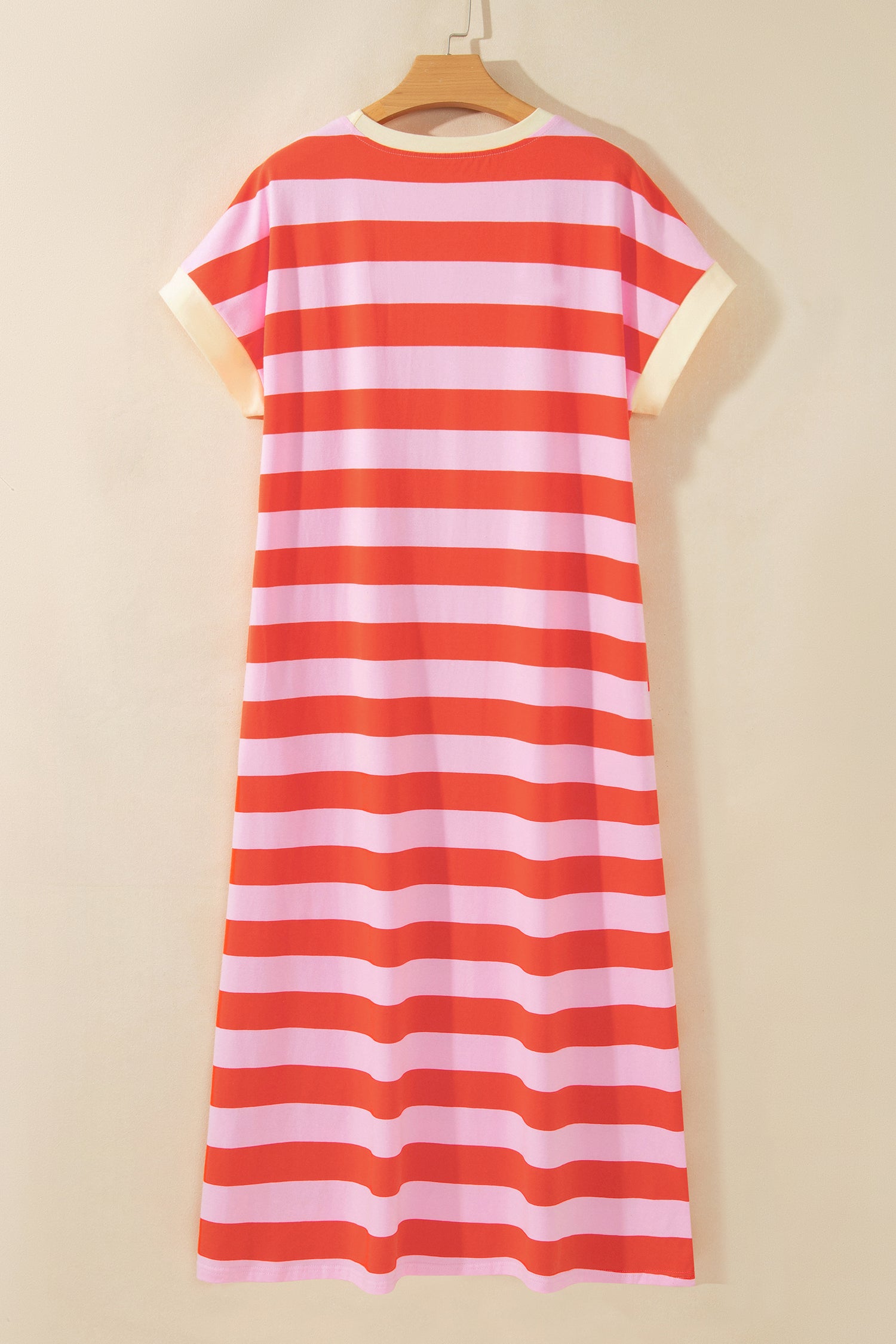 Casual Stripe Short Sleeve T Shirt Maxi Dress | Zarnesh
