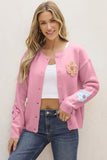 Women Knitted Floral Pattern Button Up Cardigan | Zarnesh

