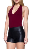 Banded High Waist Faux Leather Booty Shorts | Zarnesh