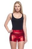 Banded High Waist Faux Leather Booty Shorts | Zarnesh