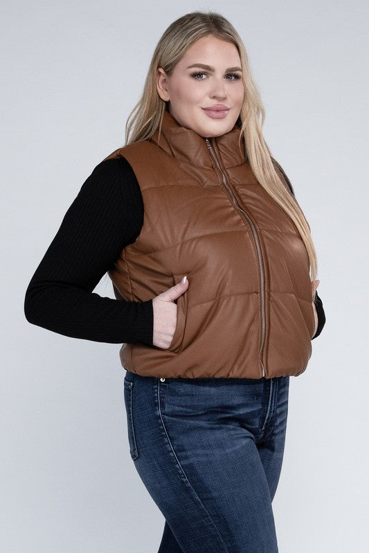 Women Cozy Style Plus Puff Vest | Zarnesh