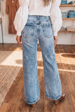 Double Button High Rise Waisted Flare Jeans | Zarnesh