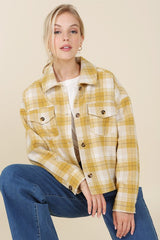 Women Plaid Short Shacket With Pockets | Zarnesh