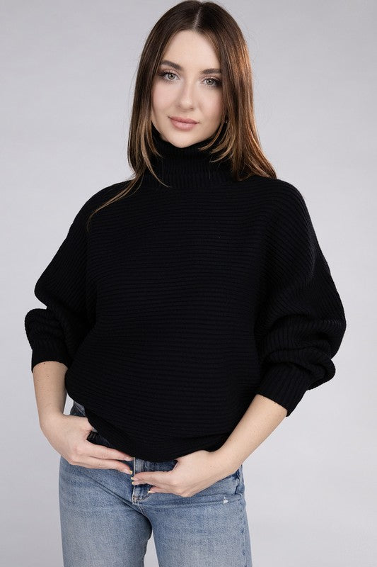 Women's Viscose Dolman Sleeve Turtleneck Sweater | Zarnesh