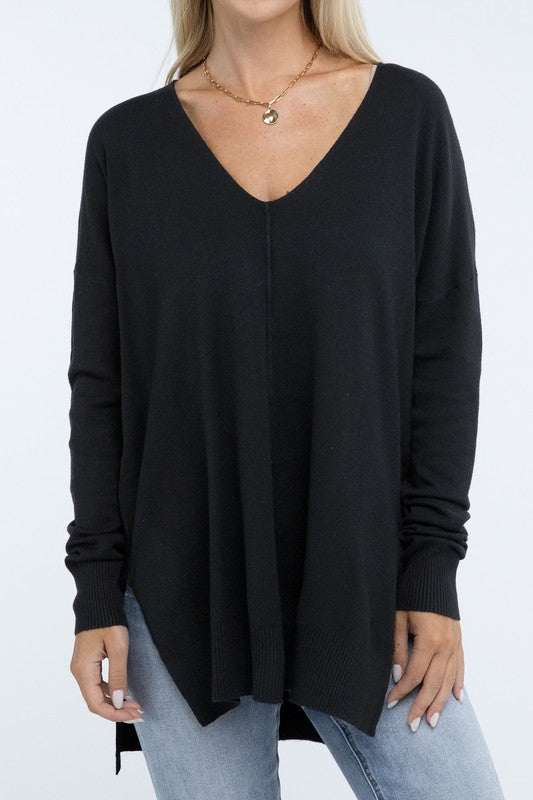 Women’s Hi-Low Hem Front Seam Sweater | Zarnesh