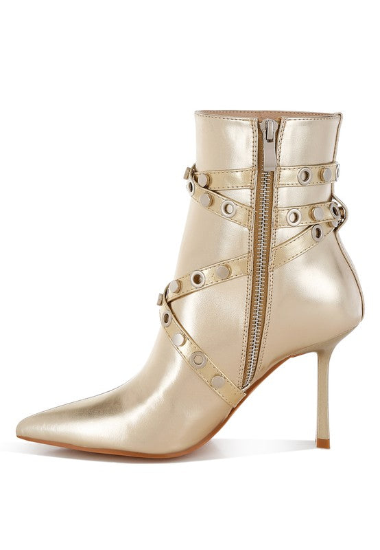 Women’s Jaunts Eyelets & Studs Harness Ankle Boots | Zarnesh