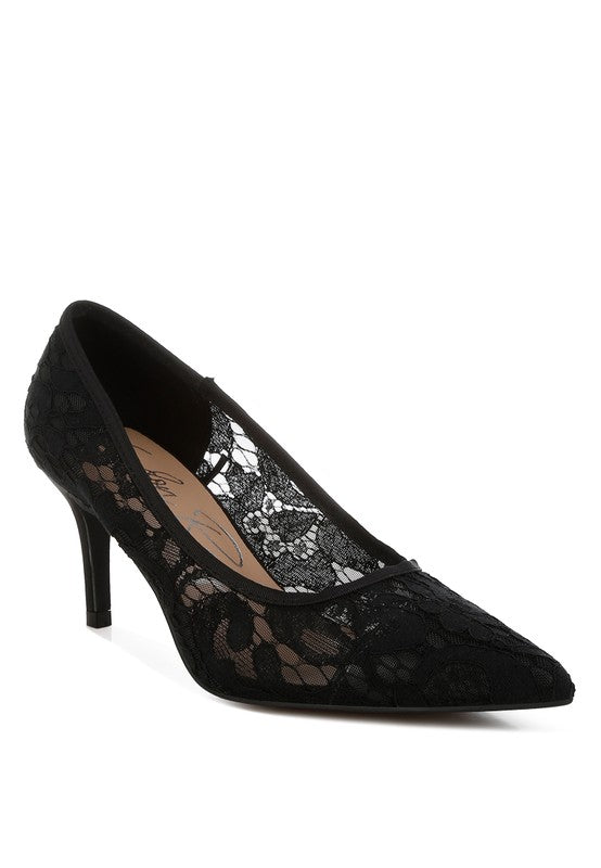 Women’s Masega Stiletto Heel Lace Pumps | Zarnesh