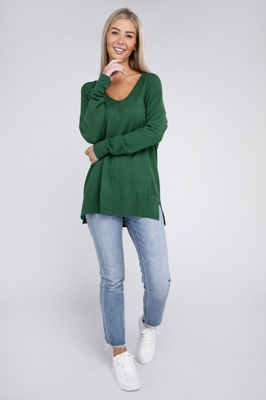 Women's Garment Dyed Front Seam Sweater | Zarnesh