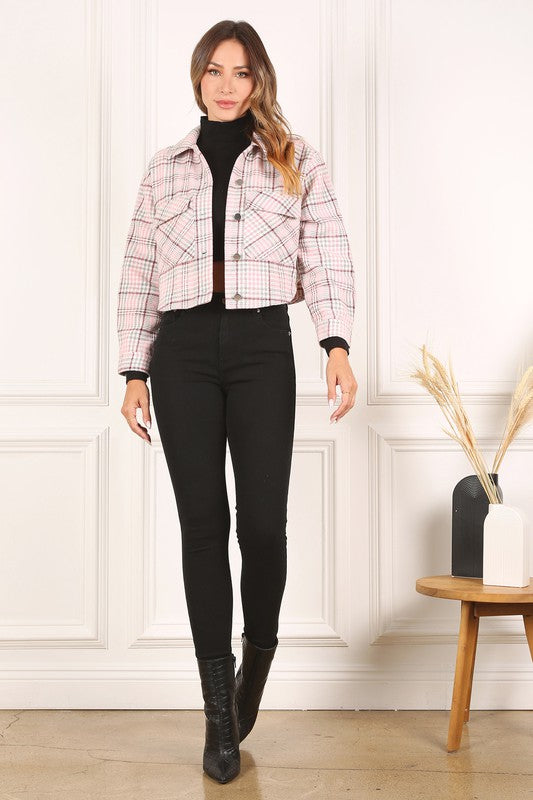 Women’s Plaid Crop Jacket | Zarnesh