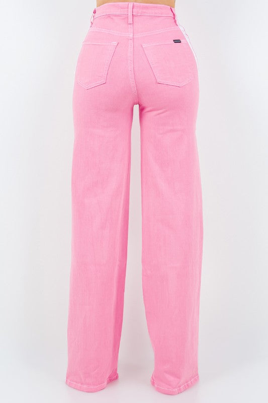 Women’s Striped Jean in Pink | Zarnesh