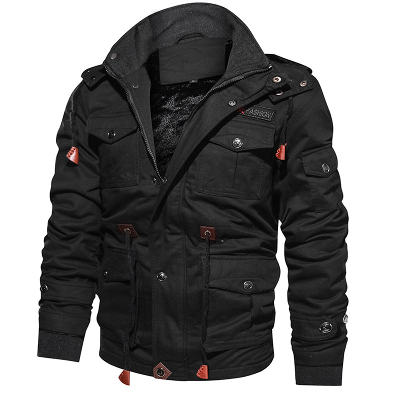 Men's Winter Fleece Jacket | Warm Hooded Coat for Military-Inspired Style | Zarnesh Outerwear