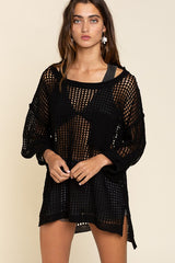 women Oversized Fit See-through Pullover Sweater zarnesh.com