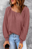 Women’s Hallie Square Neck Puff Sleeve Waffle Knit Top | Zarnesh