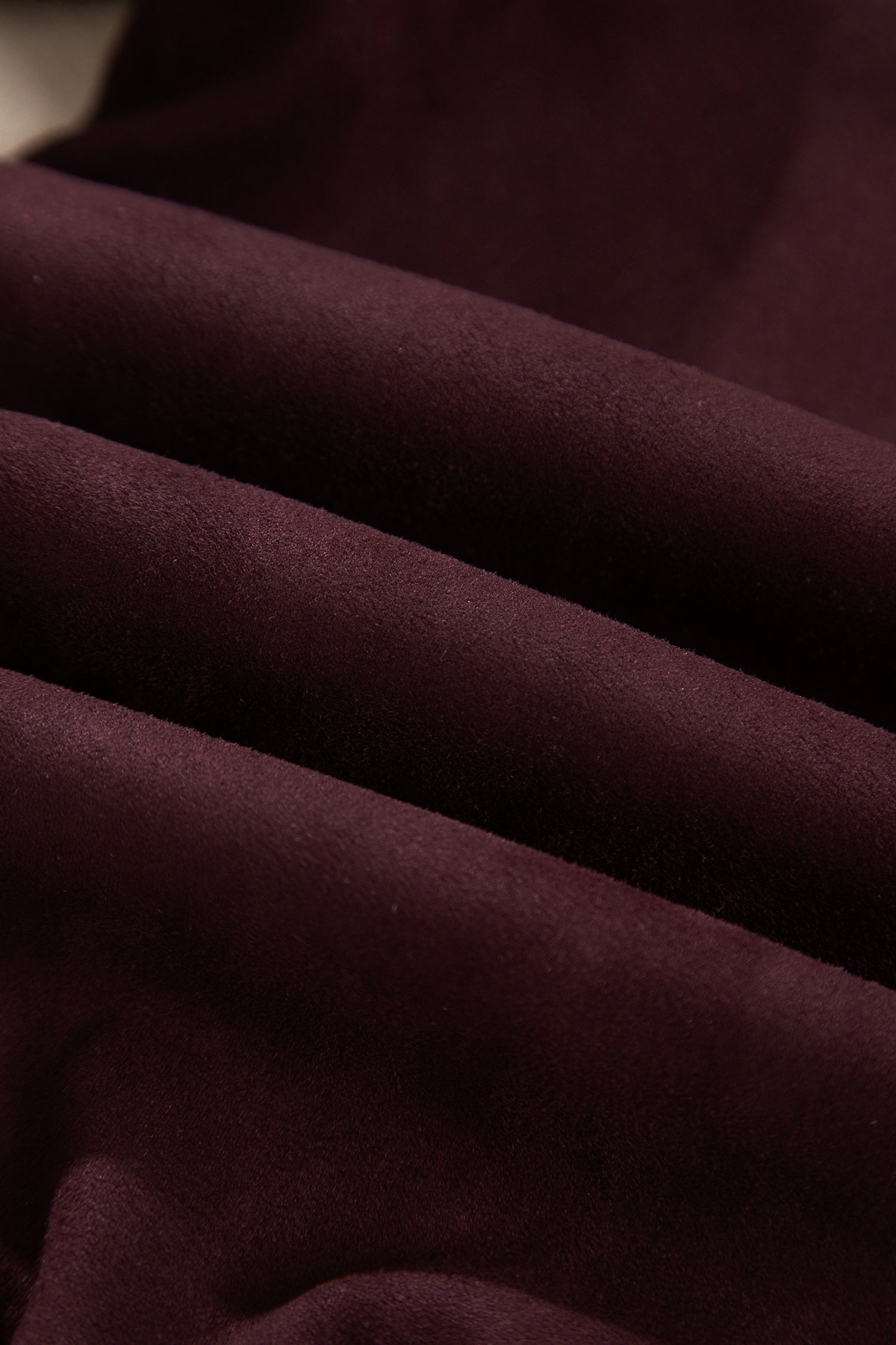 Close-up of soft chicory coffee suede look fabric