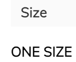 Text 'Size ONE SIZE' on a white background