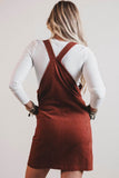 Corduroy Zip Front Cross Back Mini Dress | Zarnesh