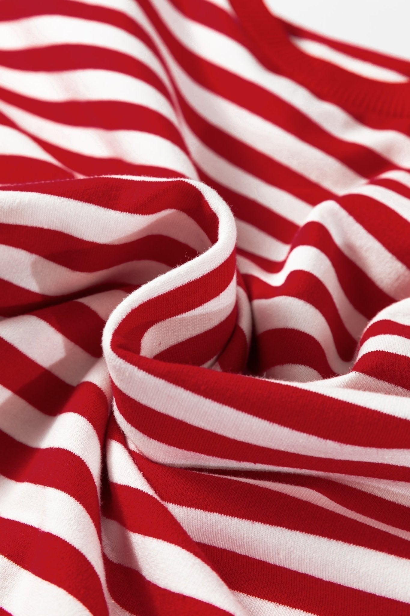 Close-up of red and white striped fabric