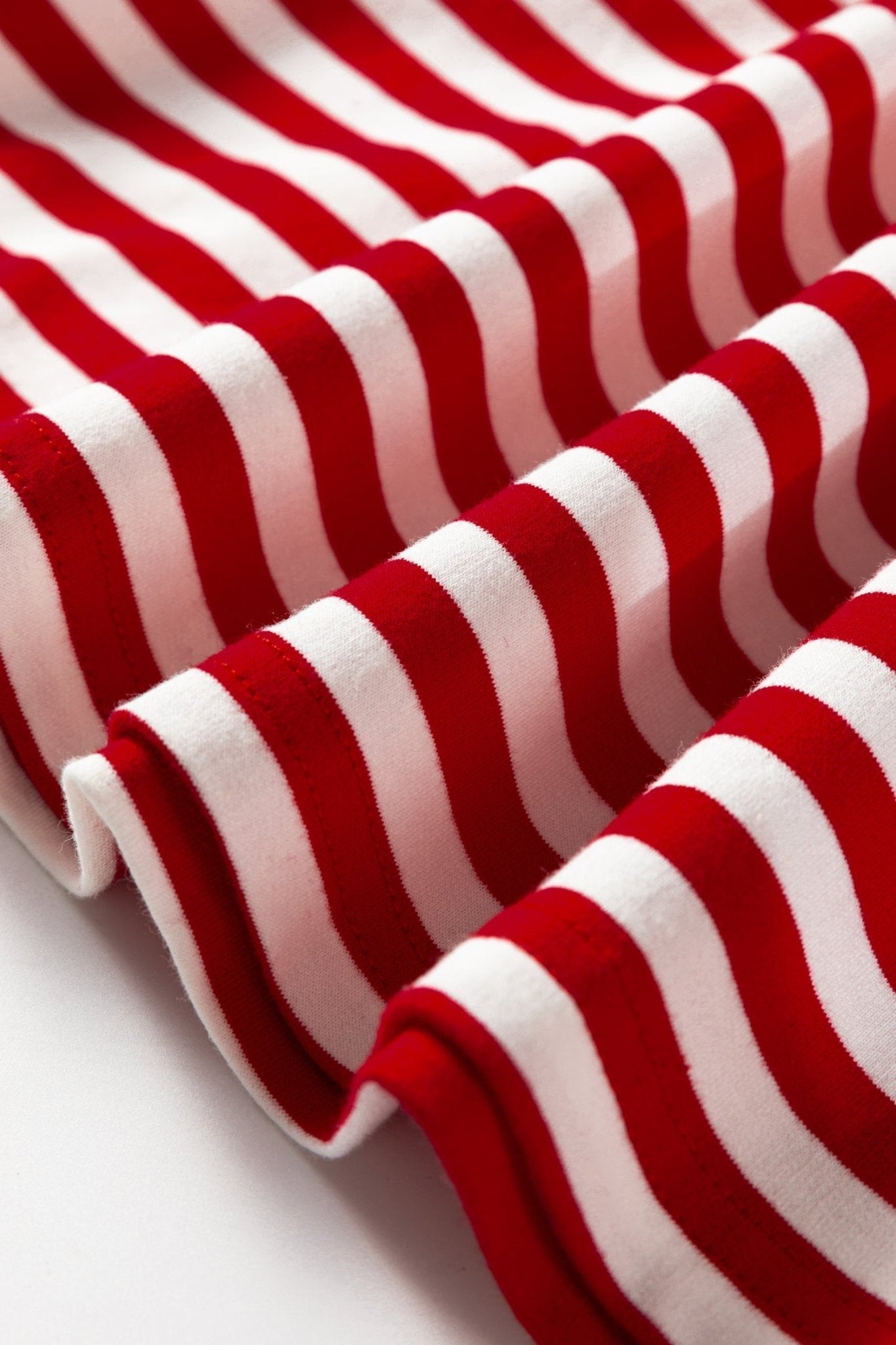 Close-up of red and white striped fabric