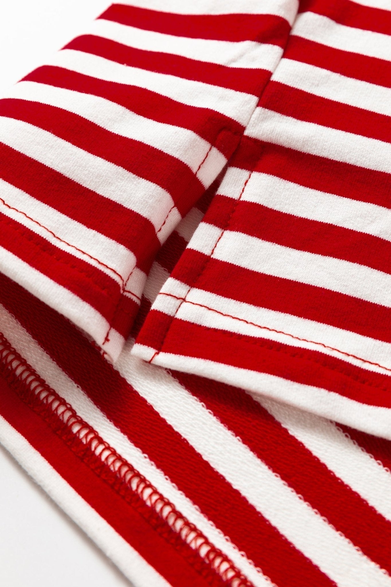 Close-up of red and white striped fabric