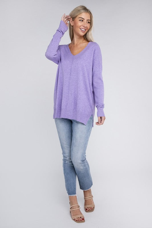 Women's Garment Dyed Front Seam Sweater | Zarnesh