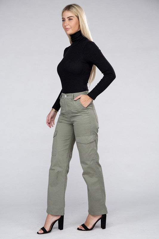 Women's Everyday Wear Elastic-Waist Cargo Pants | Zarnesh