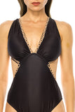 Women Adjustable Crisscross Back: Bathing Suit Side Cut Out Zarnesh