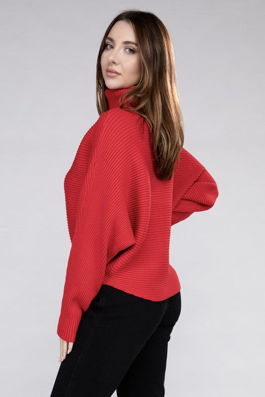 Women's Viscose Dolman Sleeve Turtleneck Sweater | Zarnesh