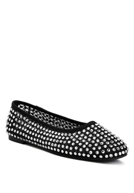 Women's Orson Naked Rhinestone Ballerinas | Zarnesh