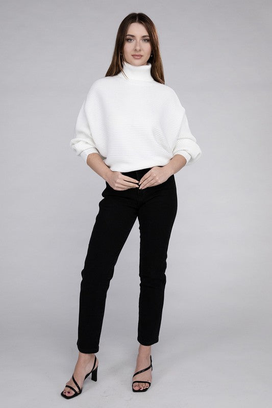 Women's Viscose Dolman Sleeve Turtleneck Sweater | Zarnesh