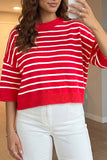 Striped Half Sleeve Drop Shoulder Sweater | Zarnesh