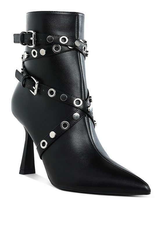 Women’s Jaunts Eyelets & Studs Harness Ankle Boots | Zarnesh